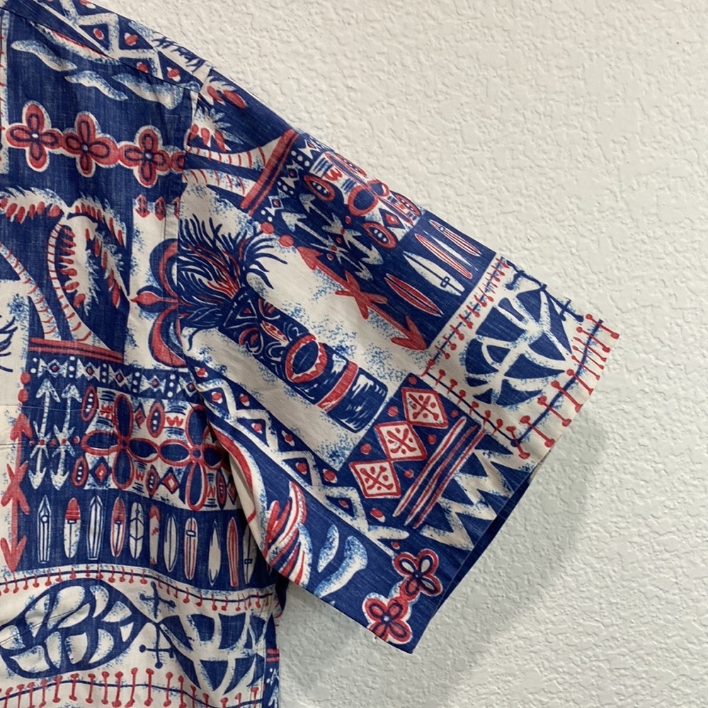 Phil Edwards by Reyn Spooner 100% Cotton Short Sleeve Hawaiian Tiki Shirt Size M - Picture 3 of 7